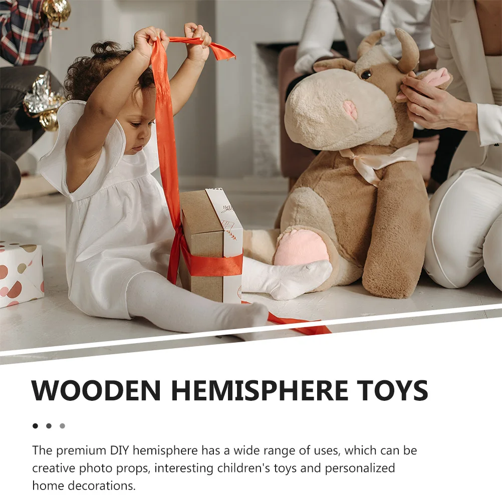 40 pçs hemisférios de madeira natural metade redonda bolas suaves diy artesanato suprimentos para crianças projetos criativos inacabado meio redondo