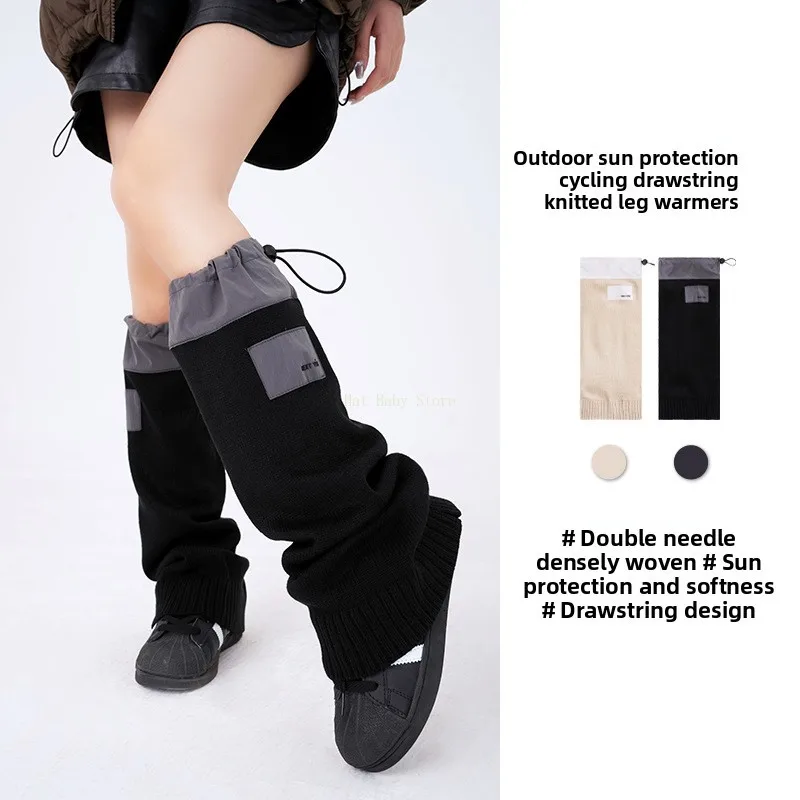 y2k Sun protection for cycling Leg Warmers Elastic Calf Foot Covers for Women and Teen Girls Grunge Baggy Boot Covers Socks