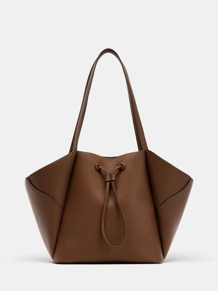 

Women Large Capacity Bucket Bags Urban Minimalist Style Tote Bag Commuter Bag Detachable Zipper Inner Bag Handheld Shopping Bags