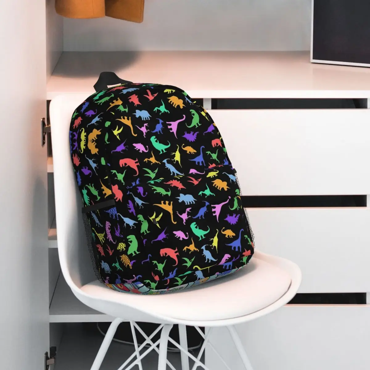 Mochila divertida con patrón de dinosaurio para niños y niñas, bolso de hombro con estampado de dibujos animados para estudiantes, mochila escolar para ordenador portátil