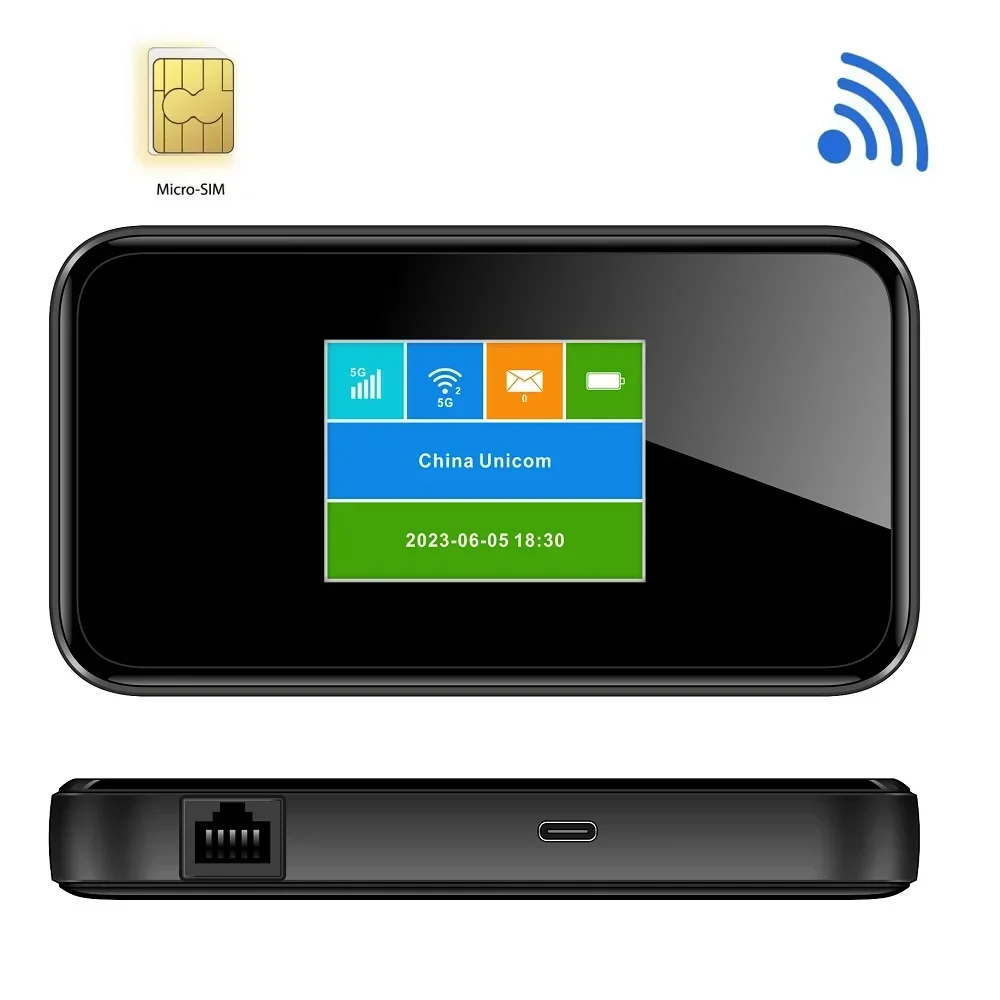 LSUN MF5700 5G Mobile Wifi Router MTK Chipset 5G 4G LTE Cat19 Wireless WiFi6 Hotspot 5000mAh Battery With Wan Lan Port