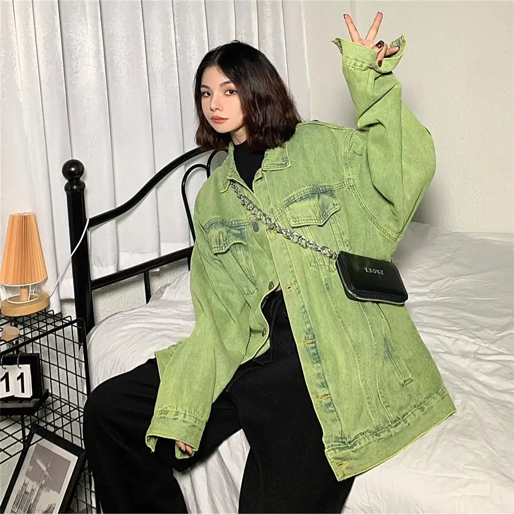 

Autumn Women's Cropped Jackets Heating Material Colored Topcoat Personality Handsome Looks Fabric Waist-cinching Baggy Holiday