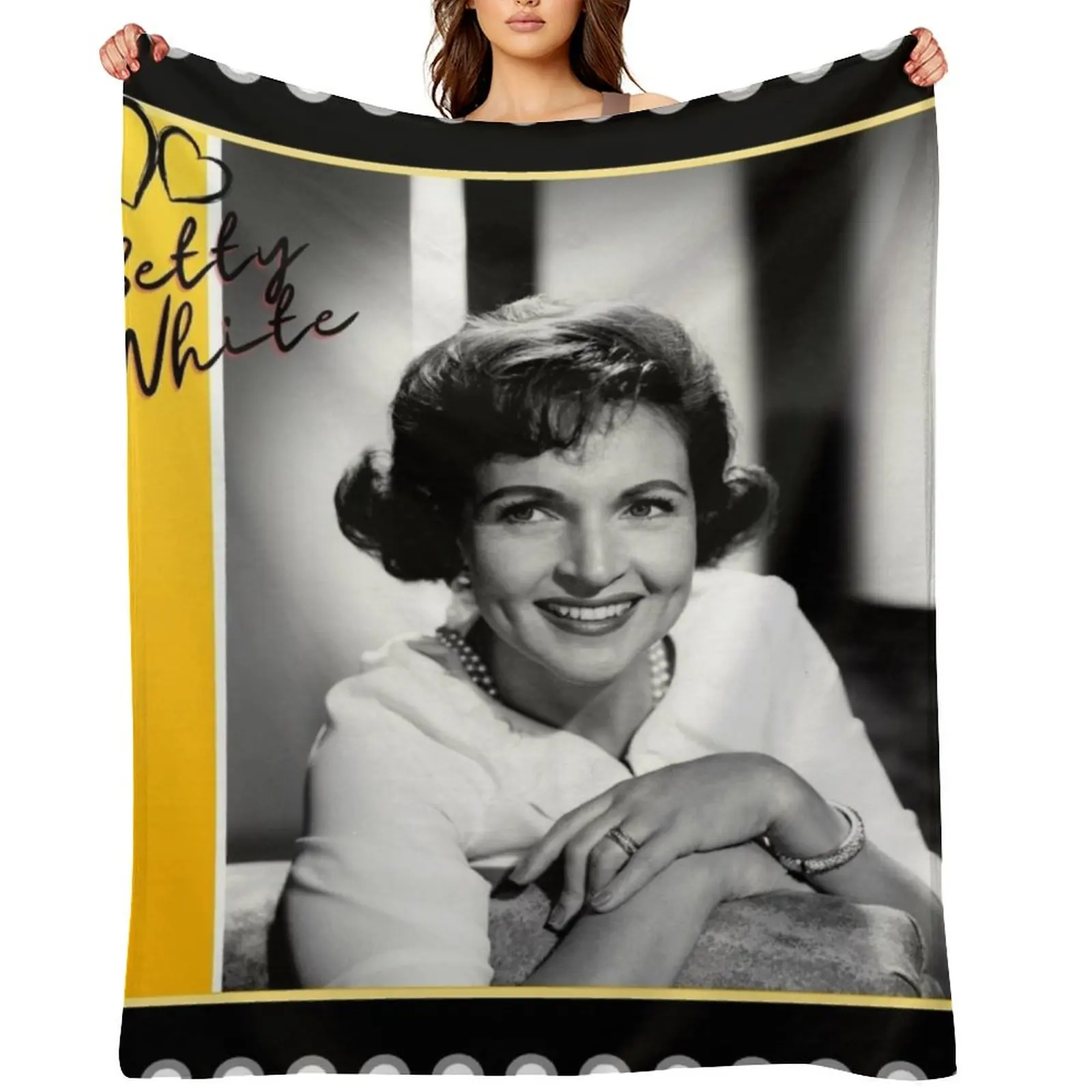 

Betty White RIP Premium Throw Blanket Cute Plaid For Sofa Thin Retros for sofa Blankets