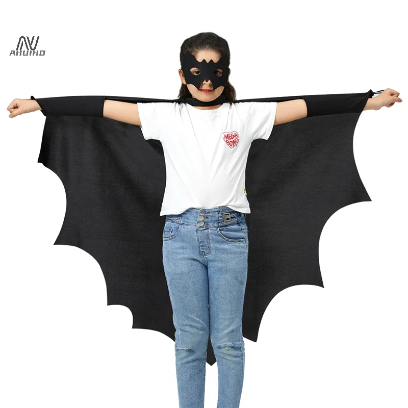 Deluxe Cosplay Costume Set For Kids Halloween Bat Cape Mask And Catwoman Outfit Perfect For Parties And Performances