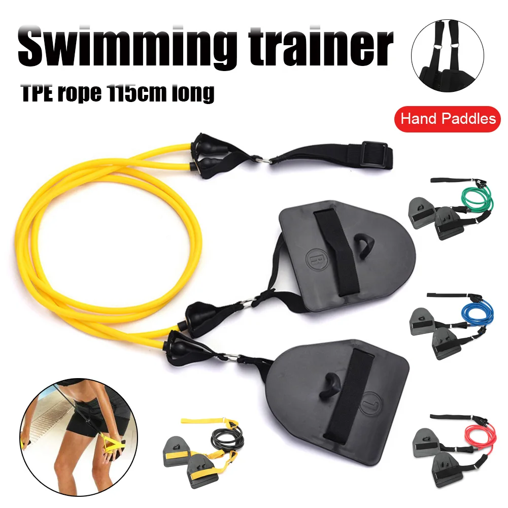 20-60lb Fitness Swimming Resistance Band Hand Webbed Paddle Swimming Arm Training Pull Rope For Gym Workout Strength Trainer