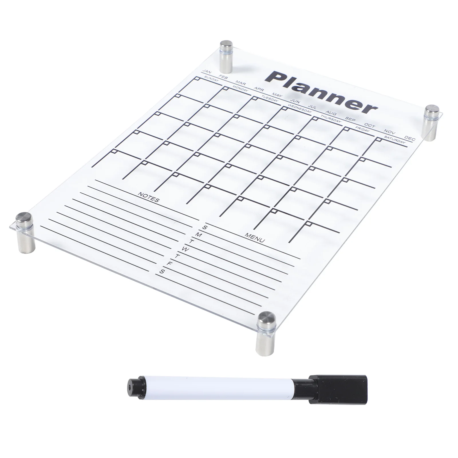 

1Set Clear Acrylic Dry Erase Board Memo Writing Board Desktop Display Notepad for Home Office Refrigerator Use