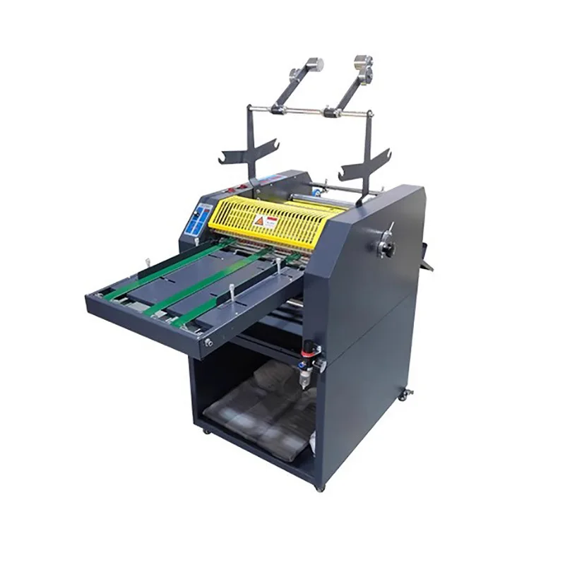 

Laminating Machine FM390D Automatic Slitting Trimming Anti Curling Heated Roll Digital Oil Heating