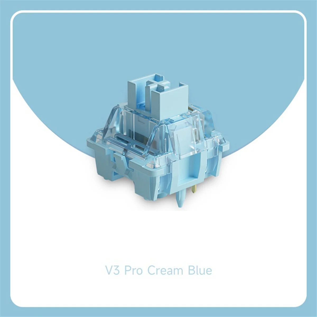 45Pcs V3 Pro Cream Blue Switch 5 Pin 45gf Tactile Switch with Dustproof Stem Compatible with MX Mechanical Keyboard