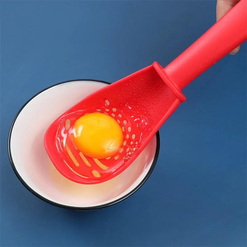 Multifunctional Cooking Spoon Filter Colander Kitchen Grinding Spoon Grinding Ginger Garlic Press Silicone Egg White Separator