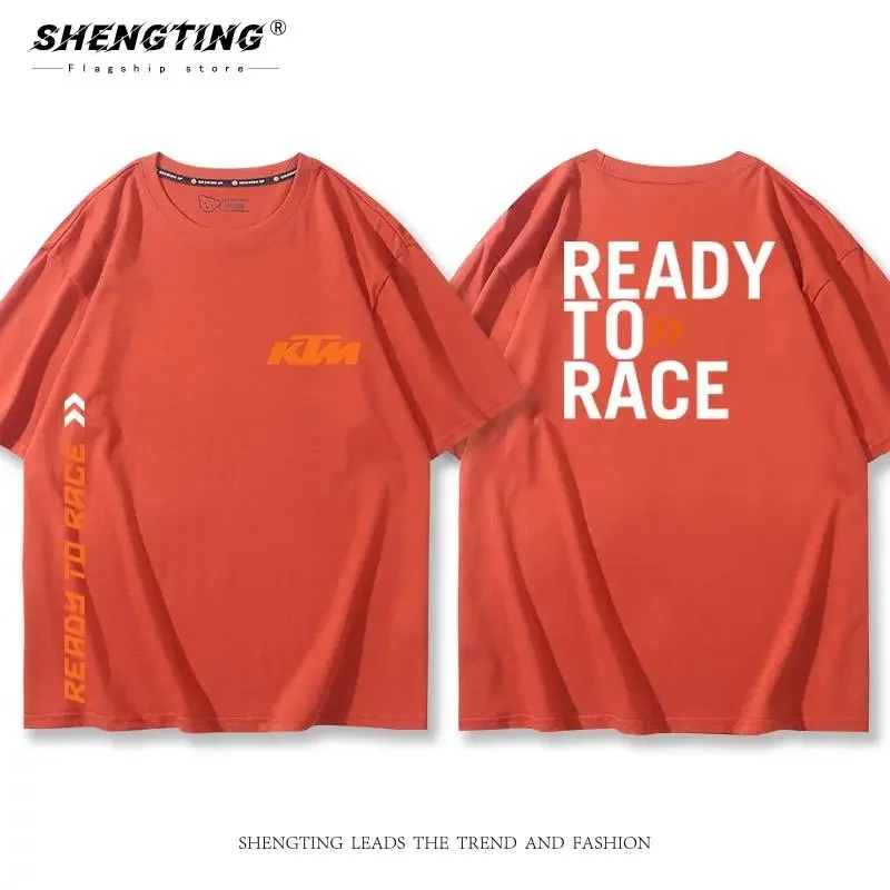 Camisetas de Manga Curta para Entusiastas de Motocicletas da Equipe KTM para Homens e Mulheres, Camiseta de Competição de Manga Curta