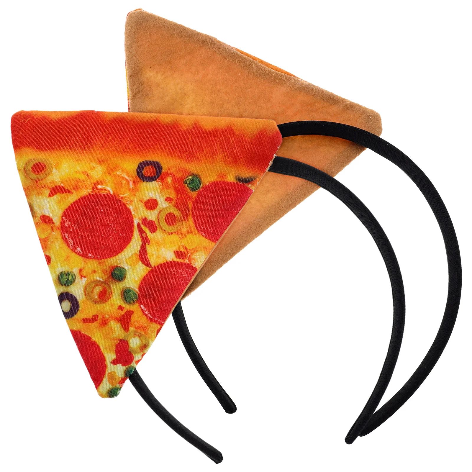 

2Pcs Imitation Pizza Headband Lightweight Comfortable Stage Performing Hairbands Party Costume Headdress Plastic Fun Cosplay