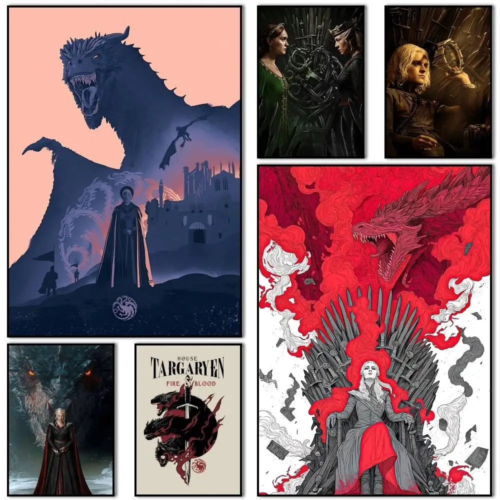 

NEW TV-House Of The Dragon-S3 Poster Self-adhesive Art Waterproof Paper Sticker Coffee House Bar Room Wall Decor