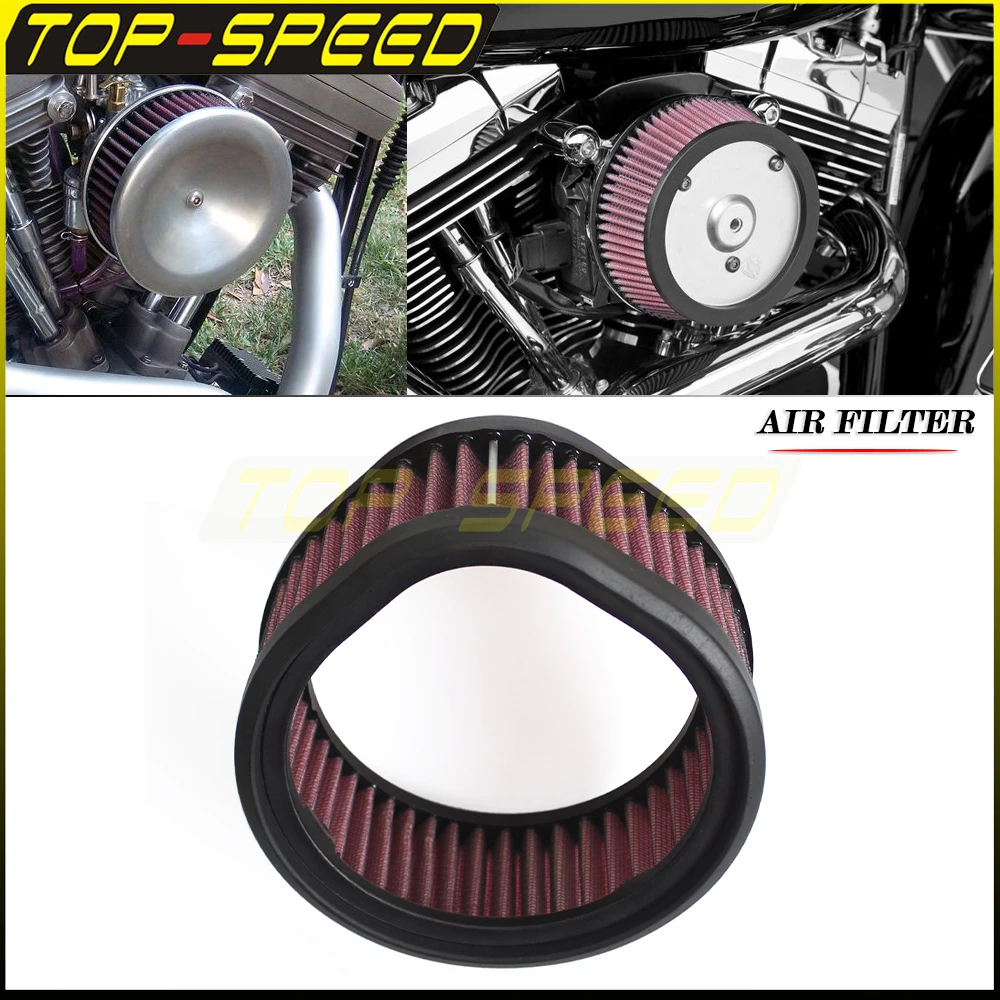 

Мотоциклетный воздухоочиститель с высоким расходом, красный воздушный фильтр, многоразовый воздушный фильтр, впускной фильтр для модели Harley с карбюром серии S&S Super E и G