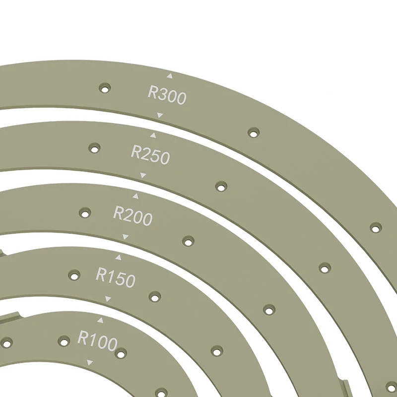البلاستيك النجارة زاوية مستديرة نصف القطر قوالب الزاوية توجيه دليل R100 R150 R200 R250 R300 منحنى دليل خزانة حافة صب