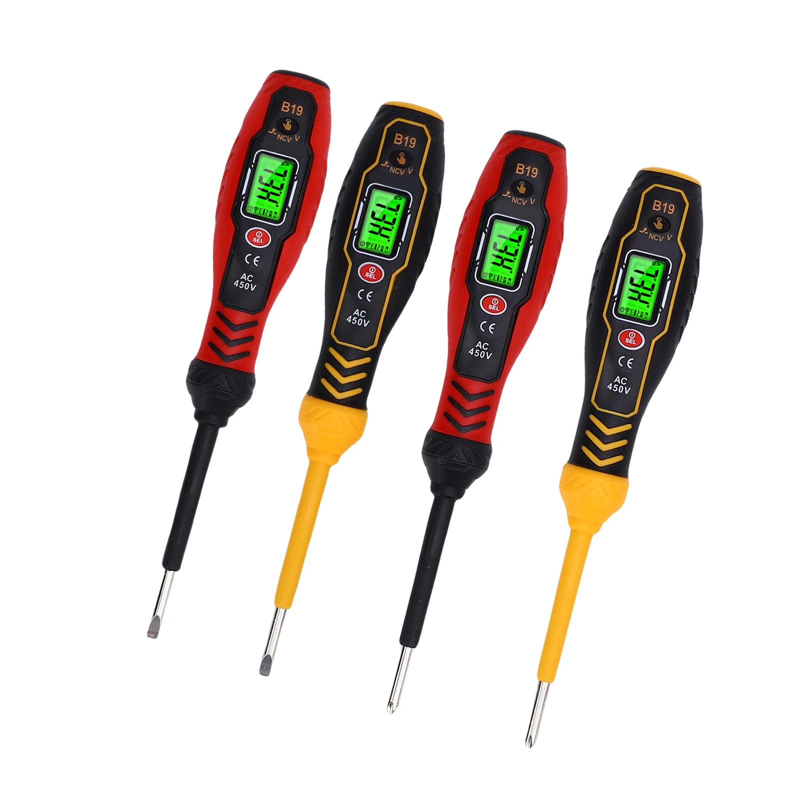Digital AC Voltage Tester Pen with Screwdriver Bit, NCV Voltage Detector with LCD Backlight, Sound/Light Alarm, Live/Neutral
