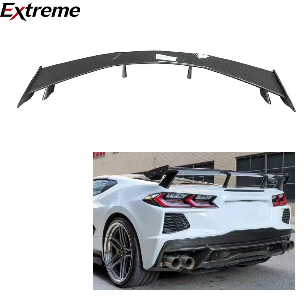 Carbon Fiber High Wing for Chevrolet Corvettes C8 Rrear Trunk Spoiler Wing