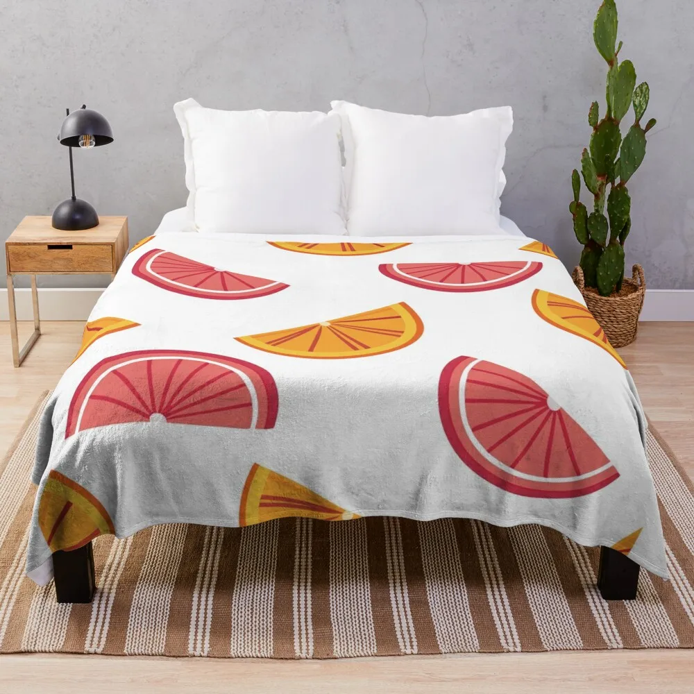 

pattern with citrus fruits Throw Blanket funny gift halloween Cute Plaid Decorative Beds Blankets