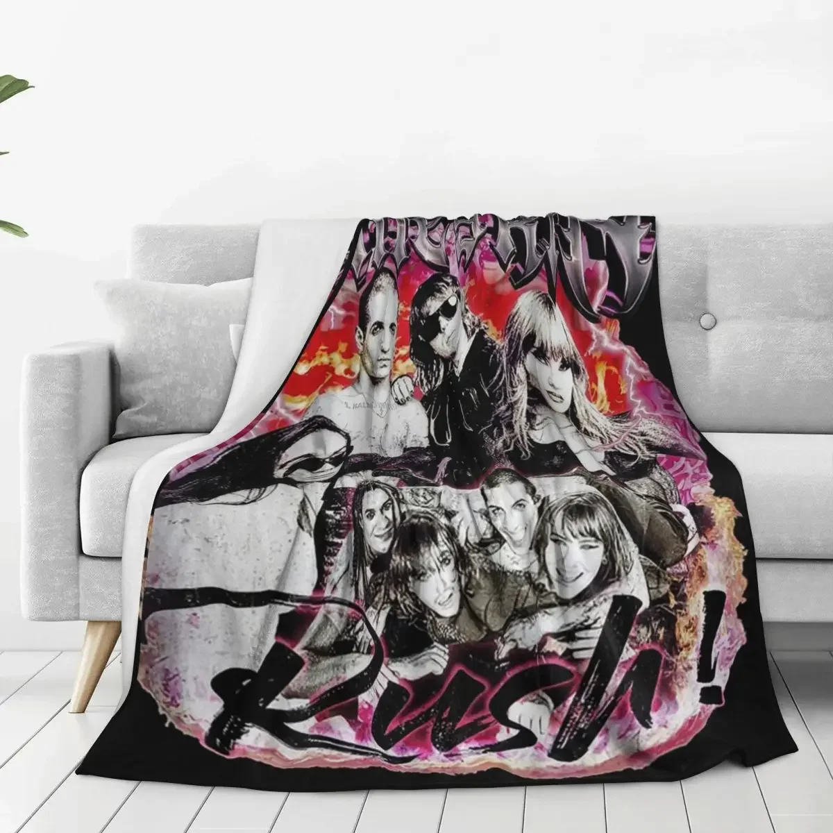 

Maneskin Rush Vintage 90s Blanket Flannel Breathable Sofa Throw Blankets For Home Bedroom Office Throws Bedspread Quilt