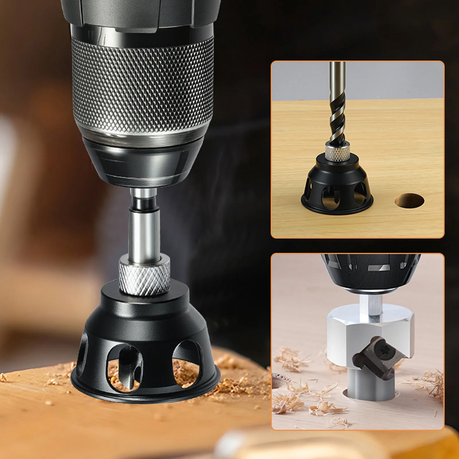 

Dog Hole Chamfer Tool Set Vertical Drilling Locator Aluminum Alloy 19mm Drill Bit Bench Dog Hole Chamfer Reamer Tool