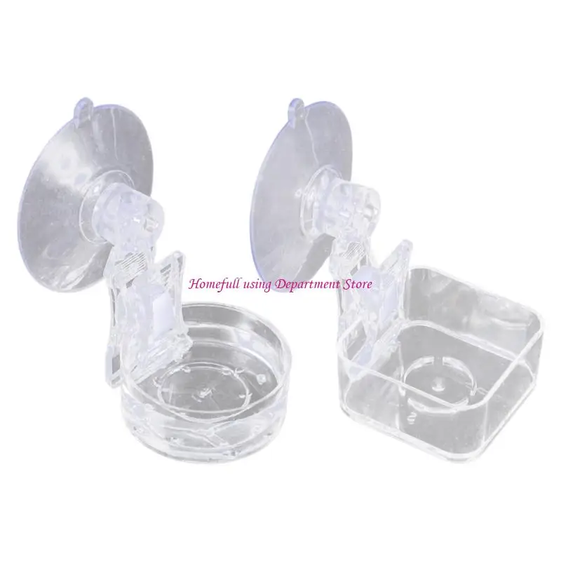 

Multipurpose Reptiles Feeding Tray Drinking Bowl Plastic Construction Strong Adhesive Suction Cup For Terrarium Setups