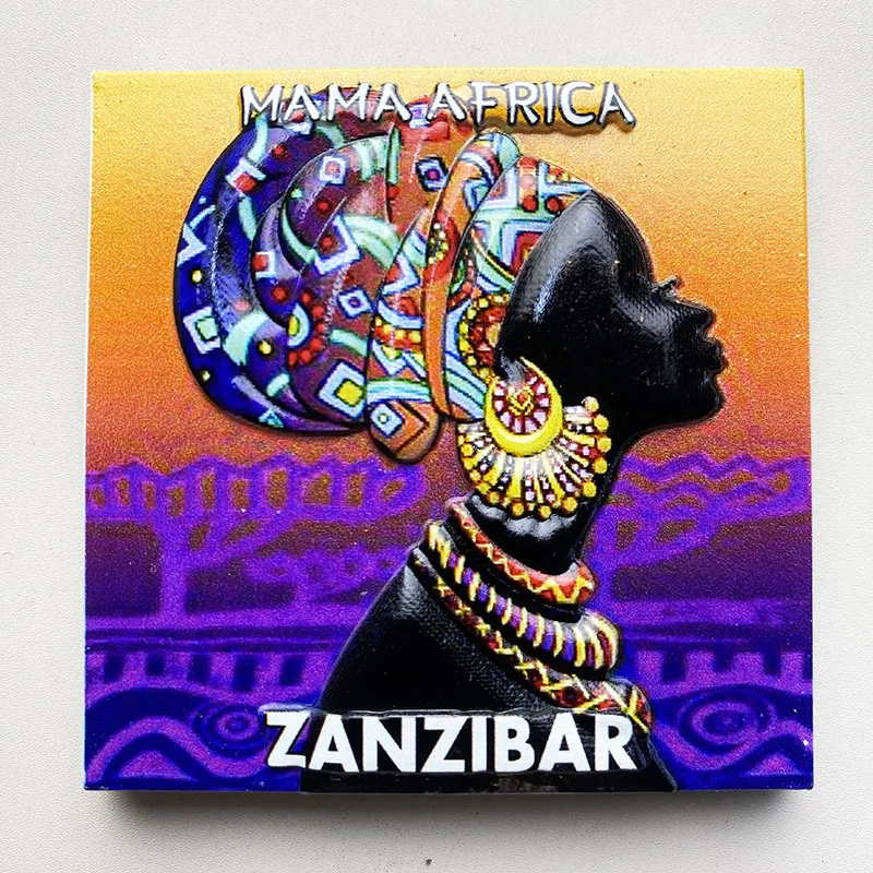 

Zanzibar Tourist Souvenirs Creative Cultural Decoration 3d Painted Refrigerator Magnet Gift