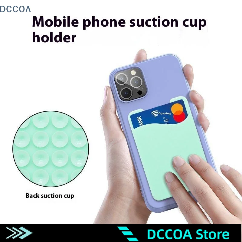 

Creative Silicone Suction Cup Phone Holder Anti-Degaussing Adhesive Credit Card Holder Washable Sucker Support Accessories