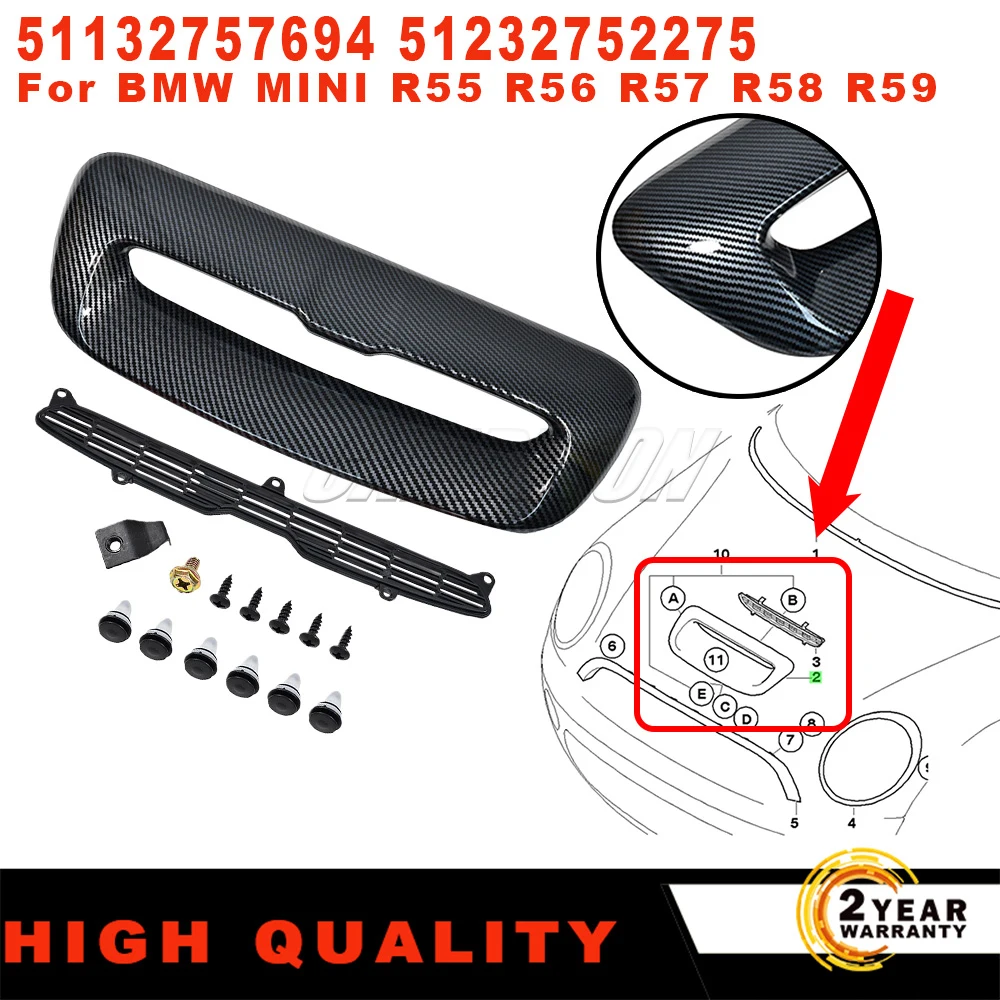

New Front Air Intake Vent Scoop Outlet Cover 51132757694 51232752275 For BMW MINI R55 R56 R58 R59 Clubman Couper car accessories