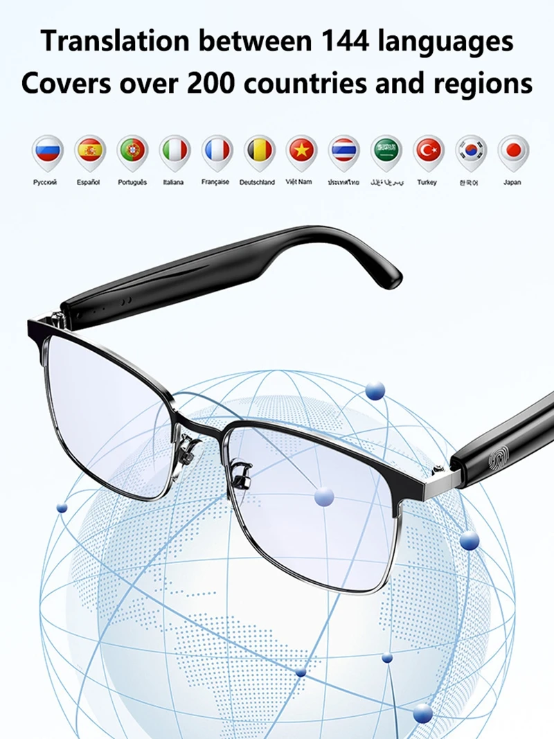 2026 New AI Smart Glasses AI Translation Bluetooth Calling Recording Listening To Music Smart Sunglasses for Men Women Gift
