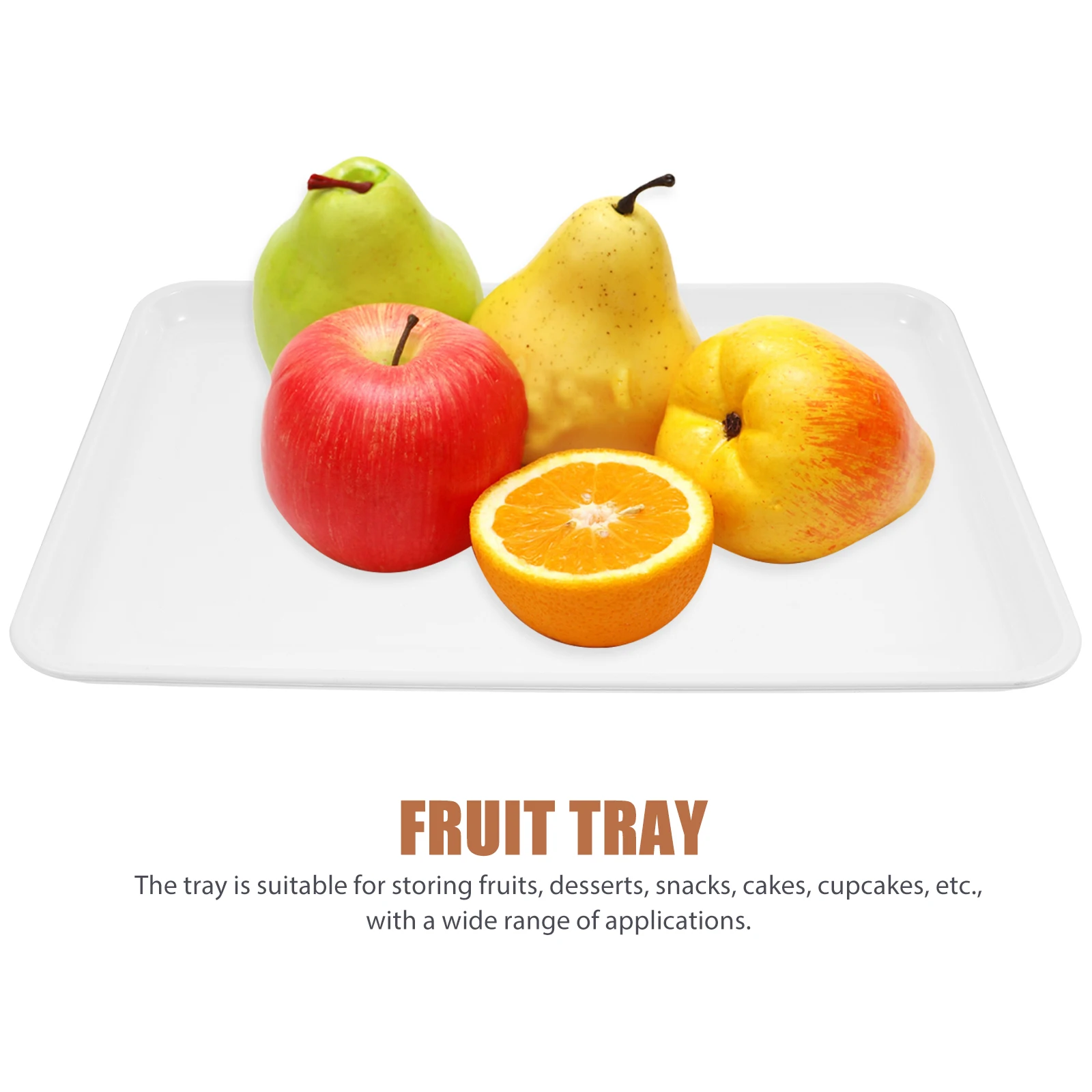 

White 38x28cm Cake Display Tray Dessert Serving Food Platter Fruit Snack Holder Kitchen Tableware Set Dry Fruit Tray Multi Use