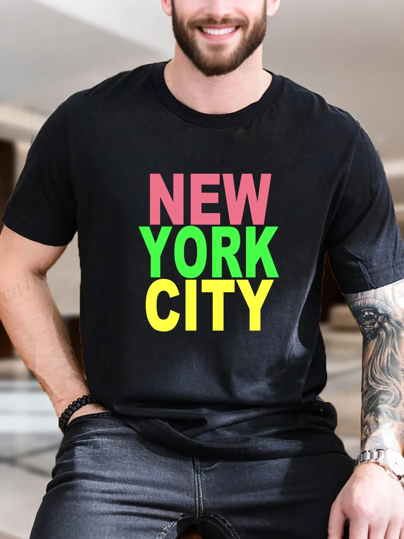 

2025 New Model Fashionable and Innovative Men's T-Shirt New York City (2) New Arrival Fashion Heavyweight