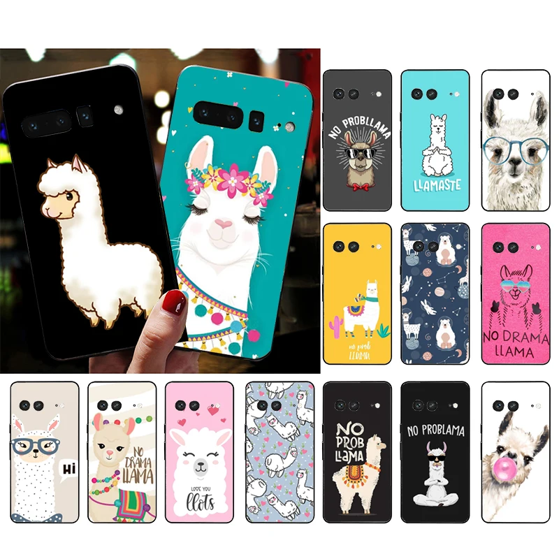 

Cute Cartoon Alpaca Llama phone Case for Google Pixel 9 Pro XL 8 7 6 Pro Pixel 8A 7A 6A 4A 3A 3XL Pixel 8 7 6 5 4