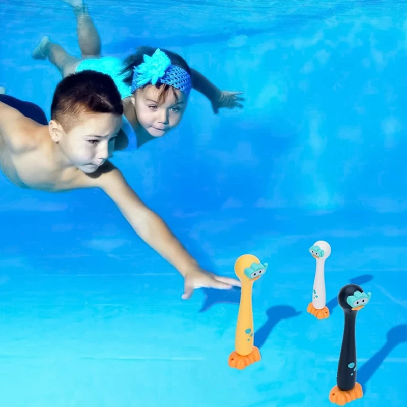 3pcs Pool Diving Toys Duck Diving Stick Pool Games Toy for Children Underwater Breath Holding Training Toy Parent-Child Gifts