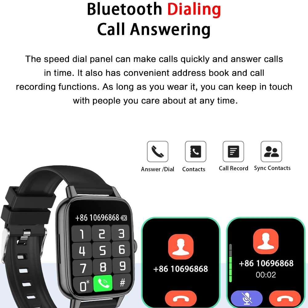 24-hour Health monitoring Smart Watches Women Smartwatch Men Information Push Weather Wireless Charging Rotating Blue Tooth Call - Image 4