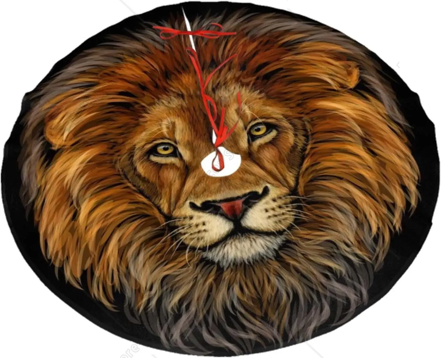 

Lion Realistic Portrait Lions Head Christmas Tree Skirt Ornament Plush Christmas Tree Skirt Party Holiday