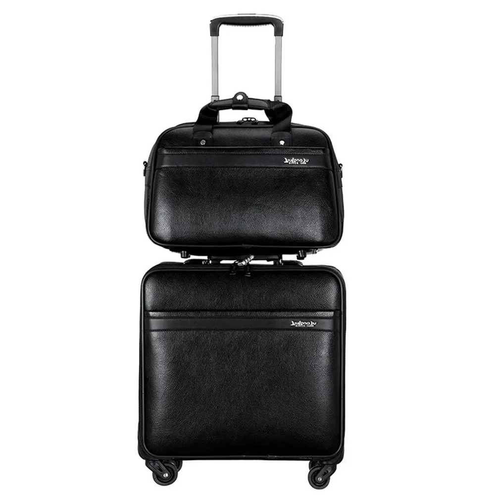 

16Inch Business Trolley Case Travel Handbag Laptop Storage Box Set Luggage Bag PU Computer Suitcase Mute Universal Wheel Baggage