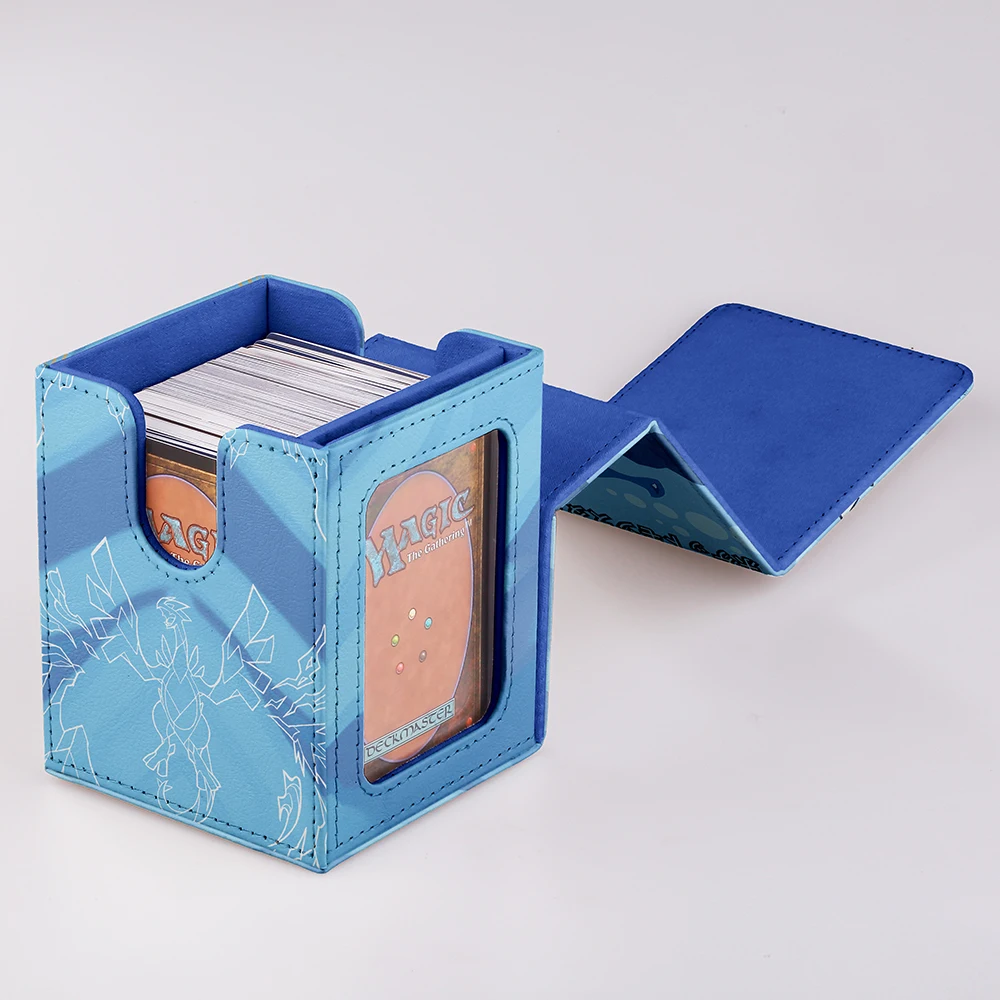 Deck Box 100+ Mystic Ocean-thema Kaartopslag Magnetische gesp Zachte fluwelen voering Duurzaam PU Voor TCG PTCG Game Player Favorieten