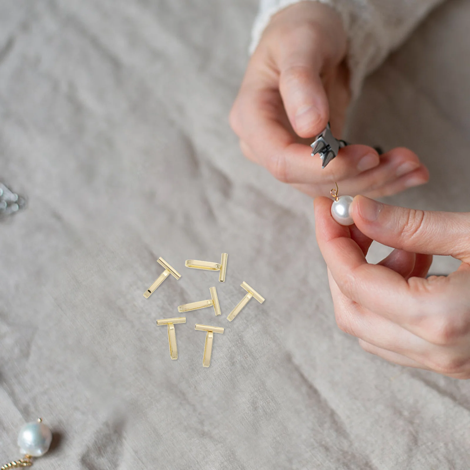 6pcs Brooch To Necklace Converter Stainless Steel Diy Craft Connector For Versatile Styling Trendy Finish Jewelry Making Supply