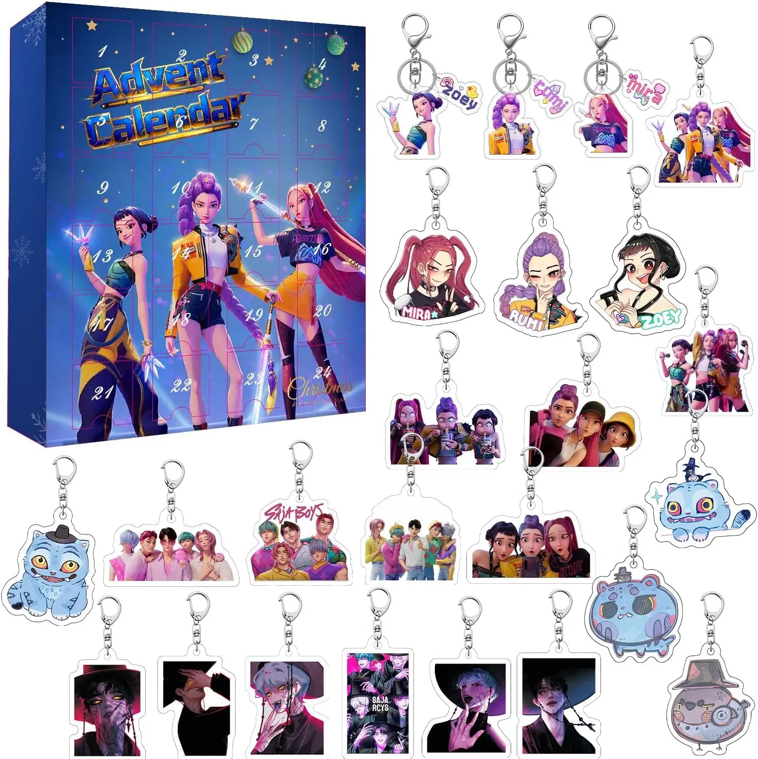 

Kpop Demon Advent Calendar 2025, Countdown Calendar with 24 Ornaments Gift, Christmas Decoration Korean Idol Demon Movie Hunters