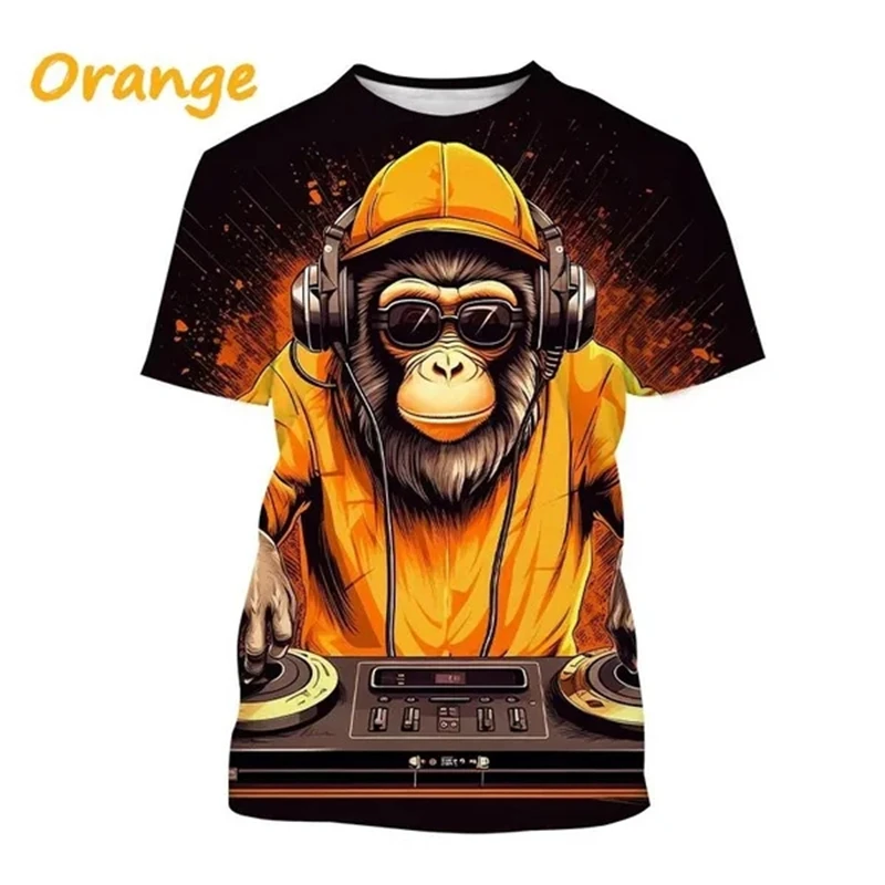 Men's T Shirt Monkey 3D Printed Caesar Gorilla Short Sleeve T Shirt Men Women Fashion Streetwear O Neck Oversized Loose Tees 5XL