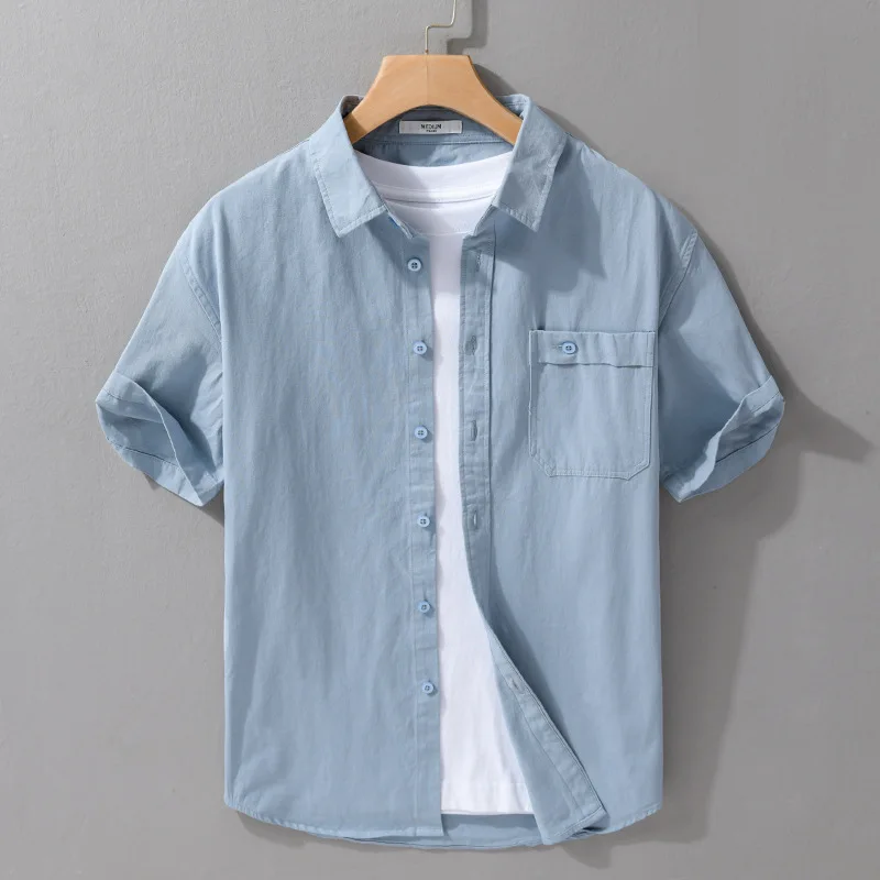 Camiseta de algodón 100% para hombre, camisa de manga corta, estilo Tiki, Popular Coreano, Hawaiano, para playa, Original