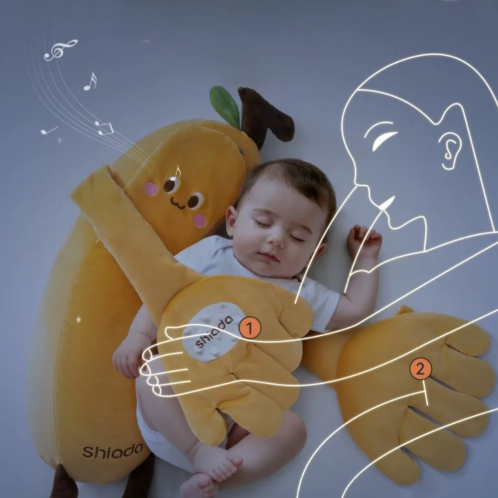 Baby Soothing Plush Pillow Electric Patting Sleep Aid for Infants Anti-startle Swaddle Hugging Pillow for Newborn