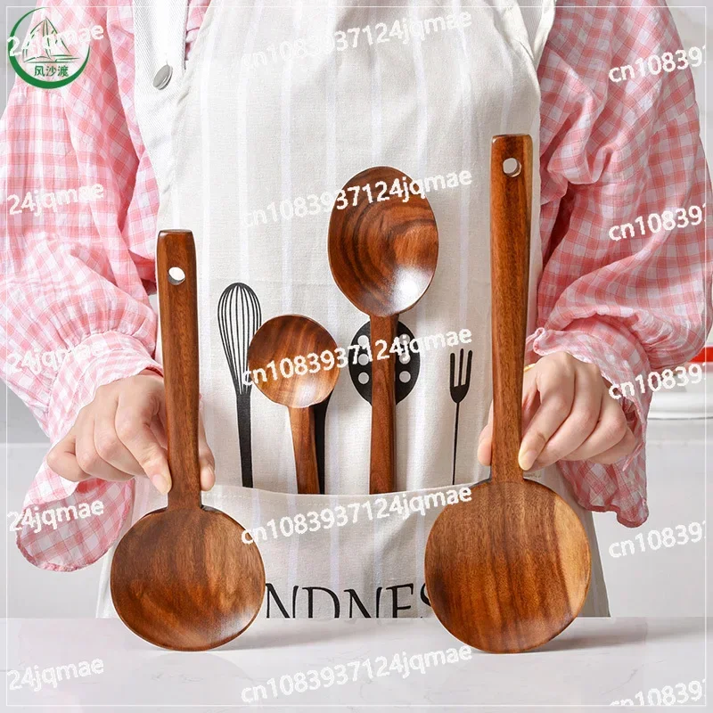 Special Shovel for Non-stick Pan Small Wooden Spoon Wooden Shovel Cooking Shovel Household Wooden Spoon Long Handle Spatula Han