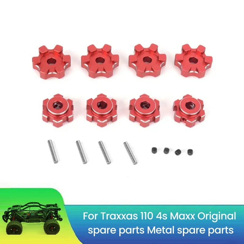 ปะเก็นอะแดปเตอร์หกเหลี่ยม17มม. โลหะสำหรับชิ้นส่วนอัพเกรด mobil RC Traxxas 1/10 MAXX