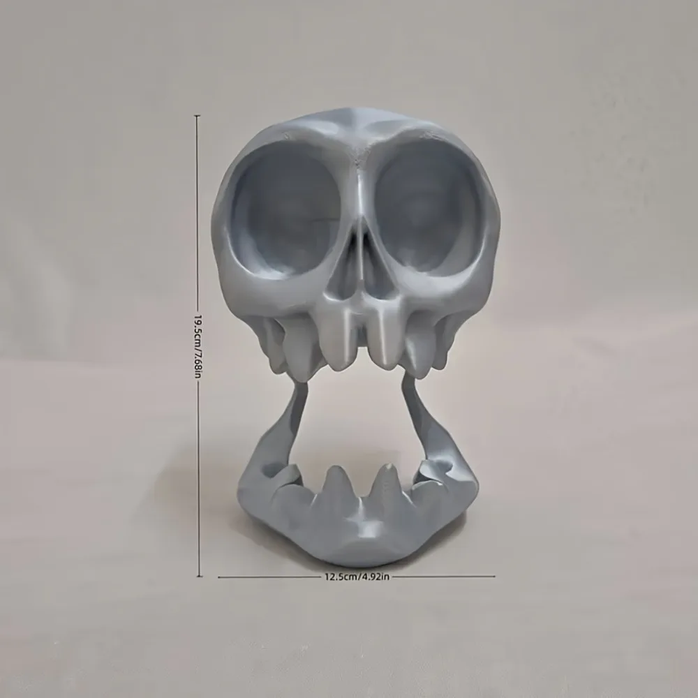 Skull Shaped Controller Stand Headphone Holder 2-in-1 Game Accessory Gothic Headset & Gamepad Display Stand Desk Decor for Gamer view 6