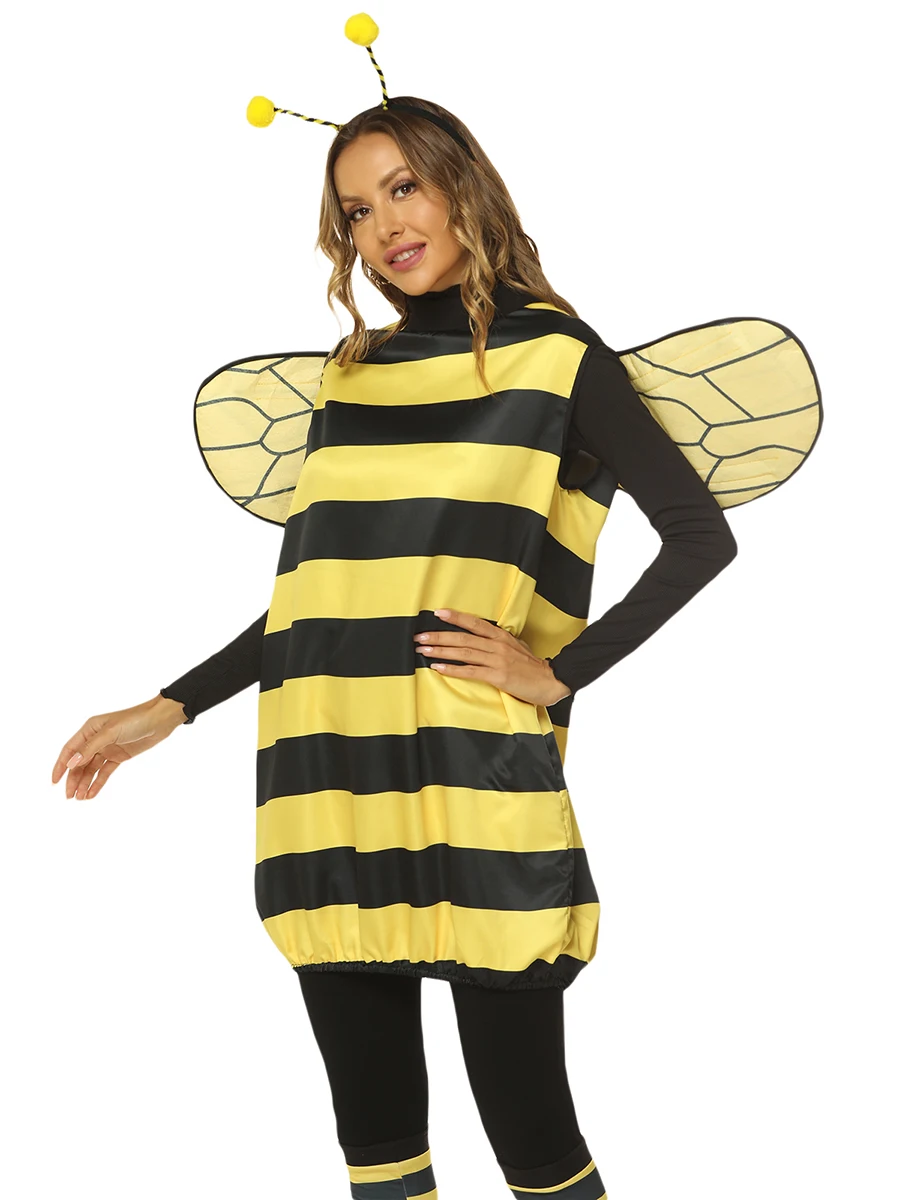 Women Girls Halloween Costumes Accessories Cute Animal Bee Ladybug Wings Dress Set Party Favors for Holiday Cosplay