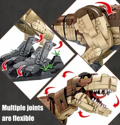 MOC Technology Jurassic Park Indominus Rex Dinosaurs World Building Blocks Mosasaur T-Rex Dragon Model Bricks Kids Toy