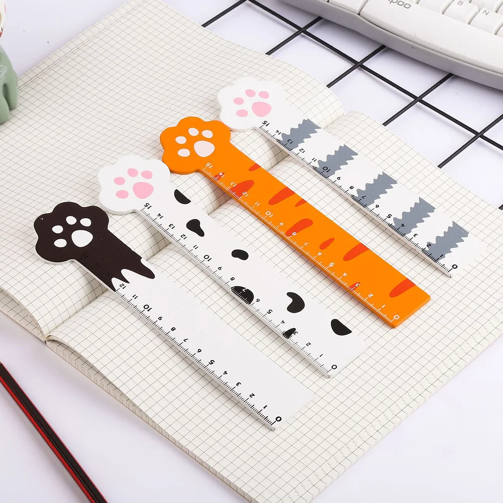 

4pcs 15cm Claw Wood Rulers Cartoon Student Measuring Tool Kids School Supplies Kids Gift Cute Stationery Gifts