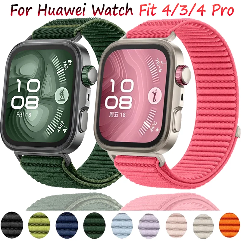 Correa de nailon trenzado para Huawei Watch Fit 4 4 Pro, pulsera deportiva oficial transpirable, accesorios para Huawei Watch Fit 3