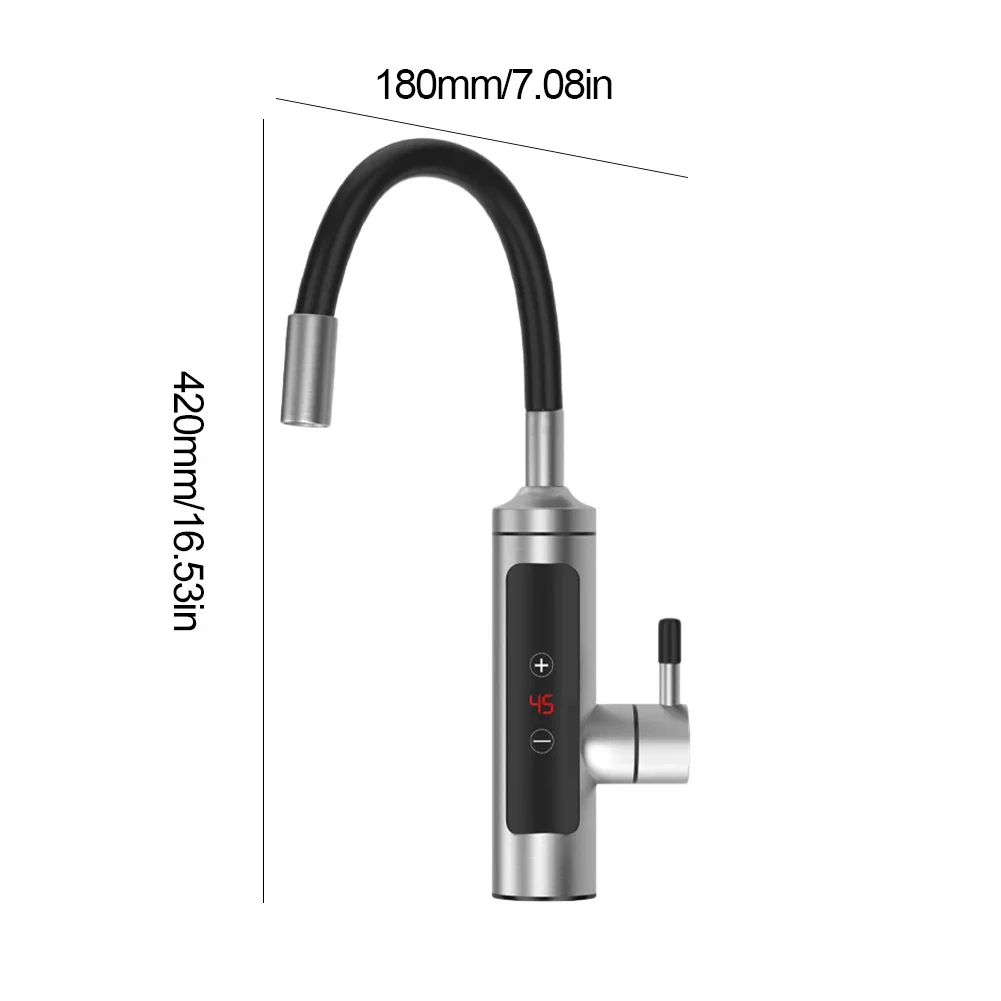 Electric Water Heater Kitchen Faucet Tankless Water Heater Tap LCD Digital Touch 360 Degree Rotation Thermostatic Faucets