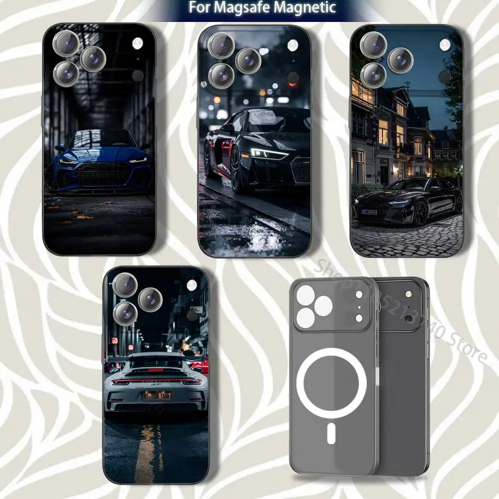 

A4L car A-A6L V-AudiS Phone Case For iPhone 15,12,11,14,13,17,16,Plus,Air,Pro,Max,E,Mini for Magsafe Magnetic Frosted Grey